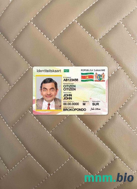 Surinam karta ID fotowygląd szablon PSD